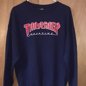 Thrasher navy blue sweatshirt medium. Like new.